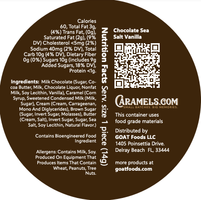 Chocolate Sea Salt Vanilla Caramels